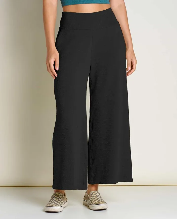 Women Pants Toad and Co Chaka Wide Leg Pant Black Texture