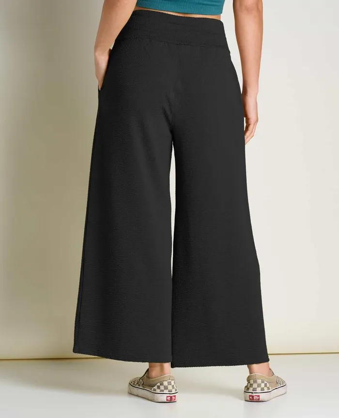 Women Pants Toad and Co Chaka Wide Leg Pant Black Texture
