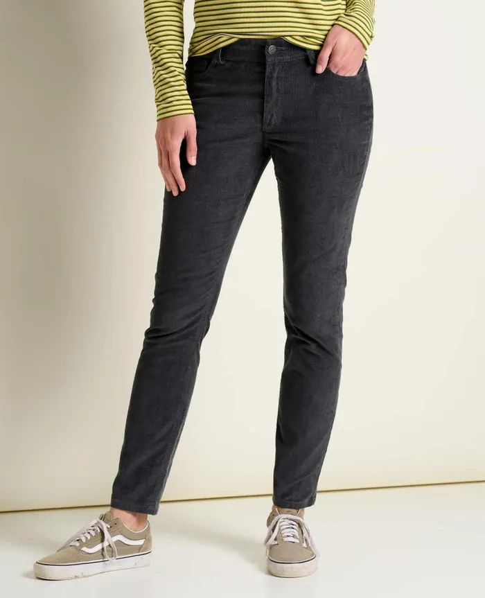 Women Pants Toad and Co Karuna Cord 5 Pocket Skinny Pant Soot