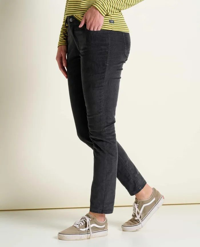 Women Pants Toad and Co Karuna Cord 5 Pocket Skinny Pant Soot