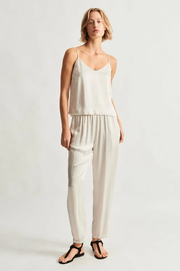 Women Pebble Satin Dirty White Willow Cami Raquel Allegra Tops