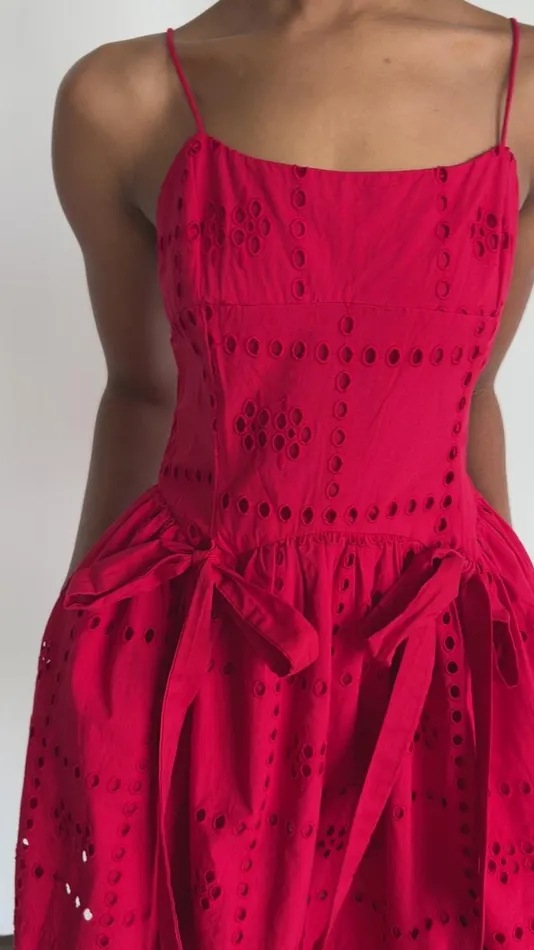 Women Penelope Mini Dress Red Broderie Lisa Says Gah Dresses