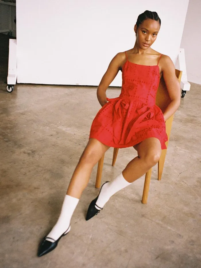 Women Penelope Mini Dress Red Broderie Lisa Says Gah Dresses