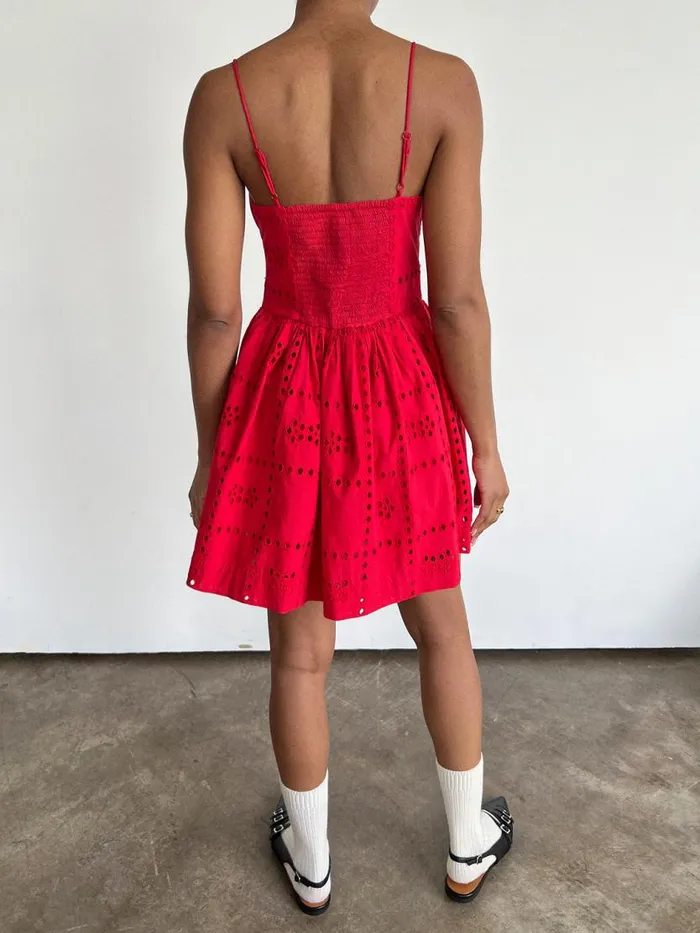 Women Penelope Mini Dress Red Broderie Lisa Says Gah Dresses