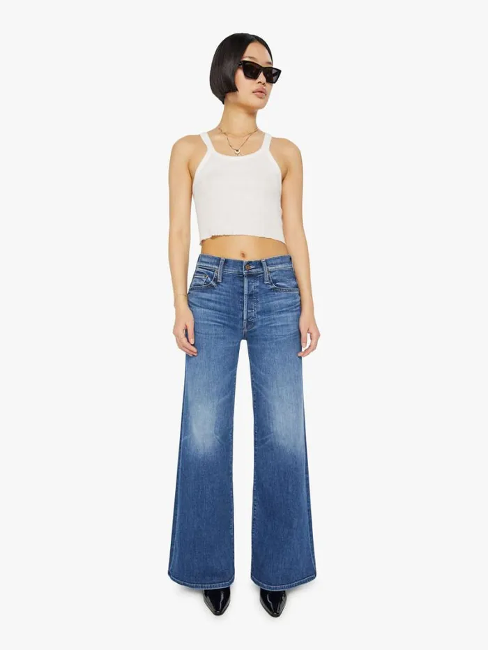Women Petites Mother Denim Petites The Lil039 Tomcat Roller Sneak Wash Sixth Sense