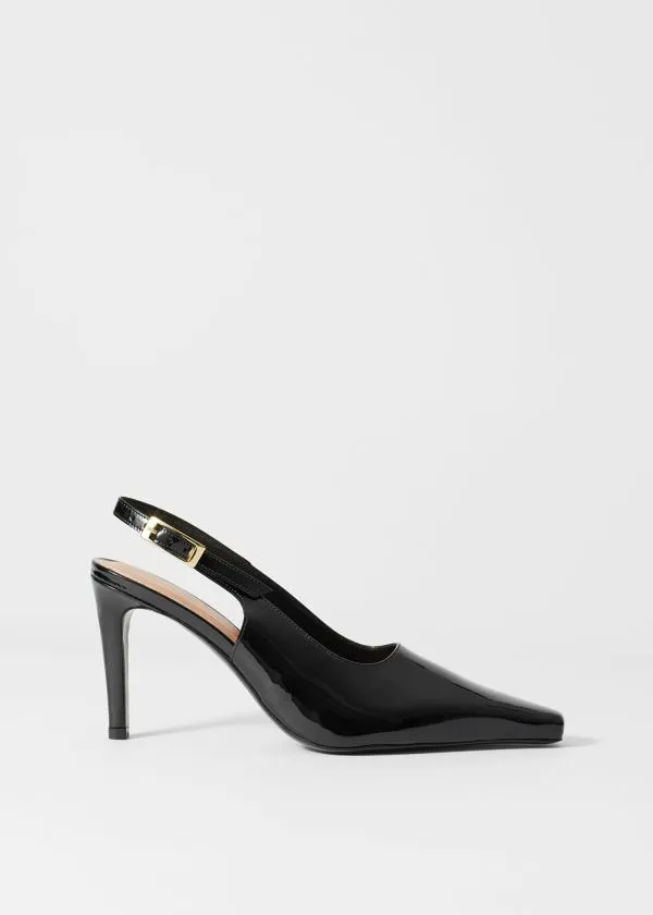 Women Pumps and Other Stories Patent Leather Slingback Pumps Black