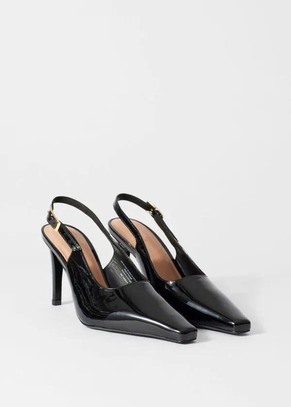 Women Pumps and Other Stories Patent Leather Slingback Pumps Black