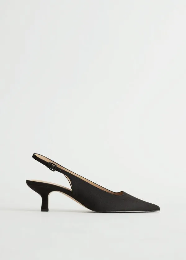 Women Pumps and Other Stories Pointed Slingback Pumps Black