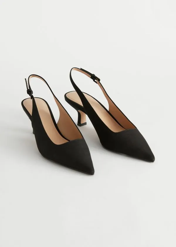 Women Pumps and Other Stories Pointed Slingback Pumps Black