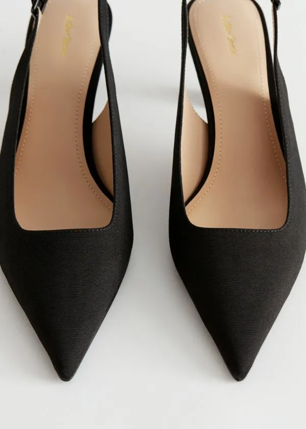 Women Pumps and Other Stories Pointed Slingback Pumps Black