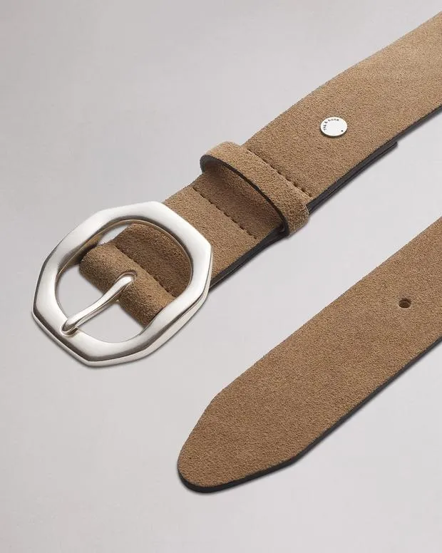 Women rag and bone Audrey Leather Belt Camel Suede Belts