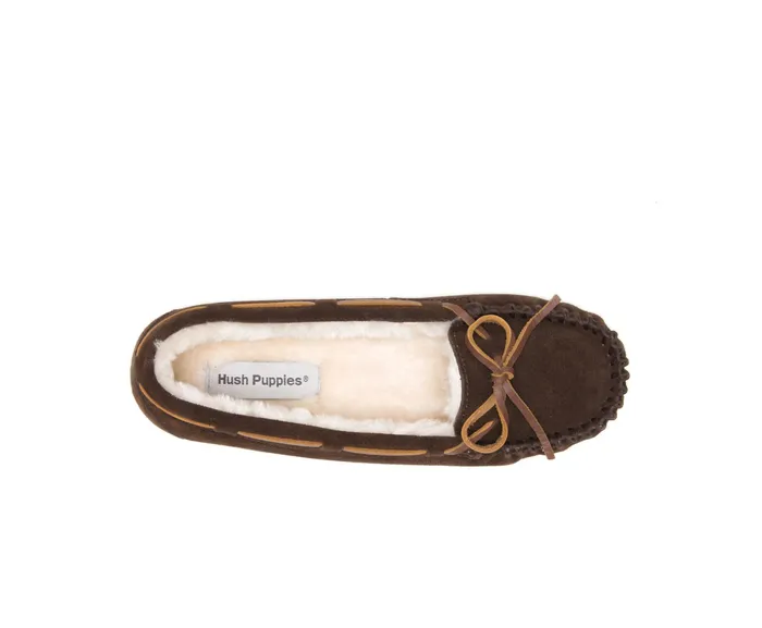 Women Raquel Jr Trapper Moc Chocolate Slippers Hush Puppies