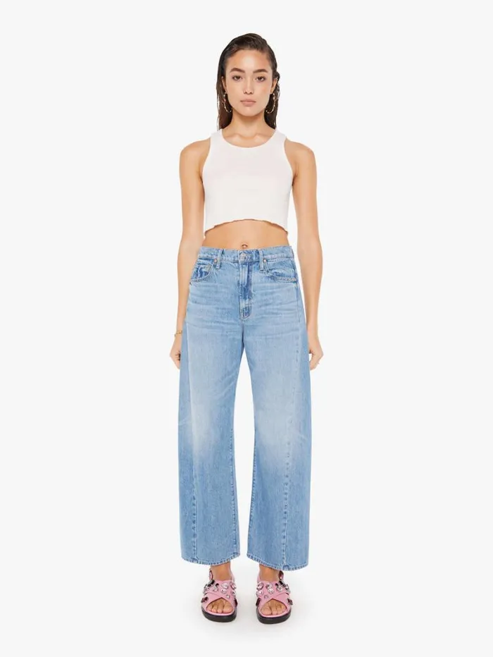 Women Relaxed Mother Denim The HalfPipe Flood Wash Material Girl