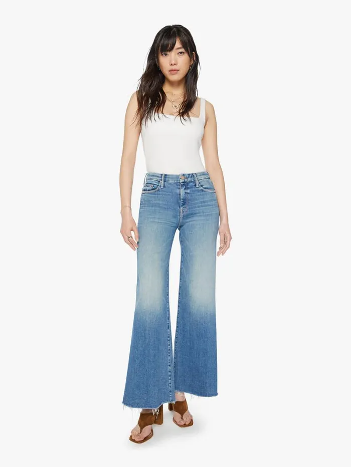 Women Relaxed Mother Denim The Roller Fray Wash Riding The Cliffside