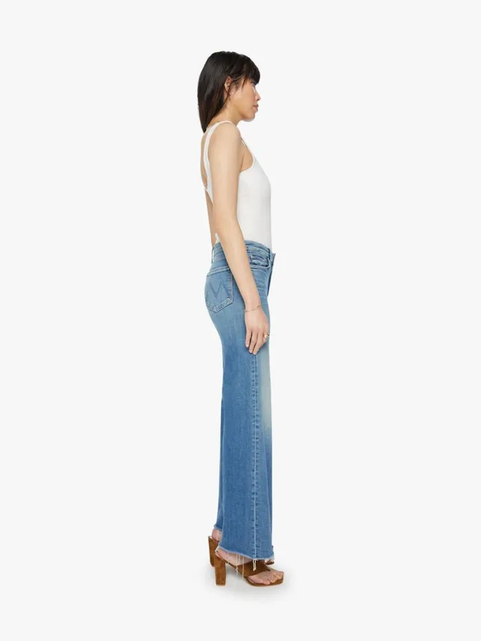 Women Relaxed Mother Denim The Roller Fray Wash Riding The Cliffside