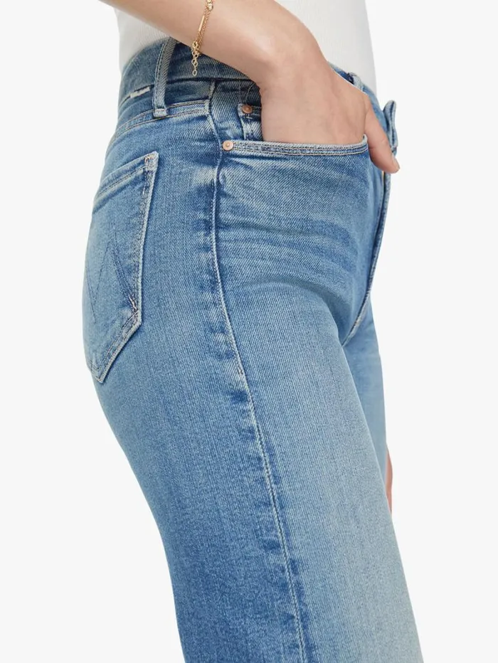 Women Relaxed Mother Denim The Roller Fray Wash Riding The Cliffside