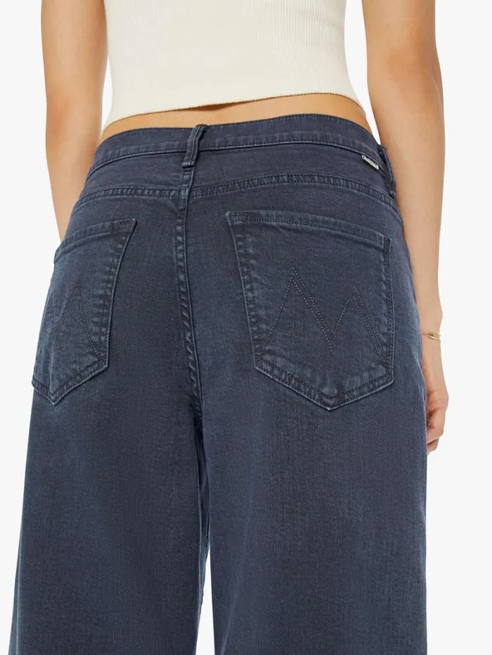 Women Relaxed Mother Denim The Spitfire Sneak Wash Faded Black