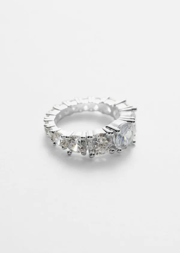 Women Rings and Other Stories SilverTone Crystal Ring Silver