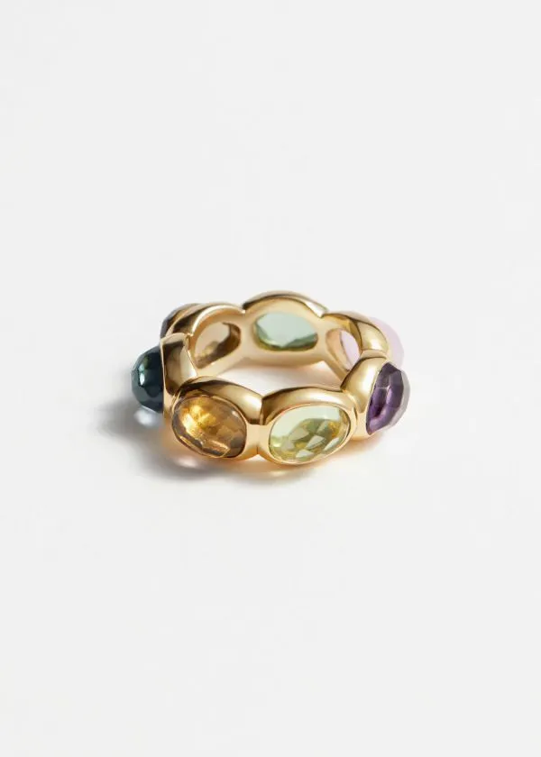 Women Rings and Other Stories Vibrant Crystal Ring Gold