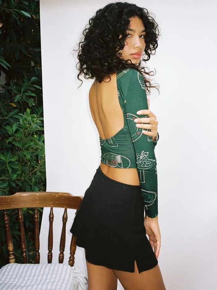 Women Rowan Top Set The Table Forest Lisa Says Gah Knit Tops