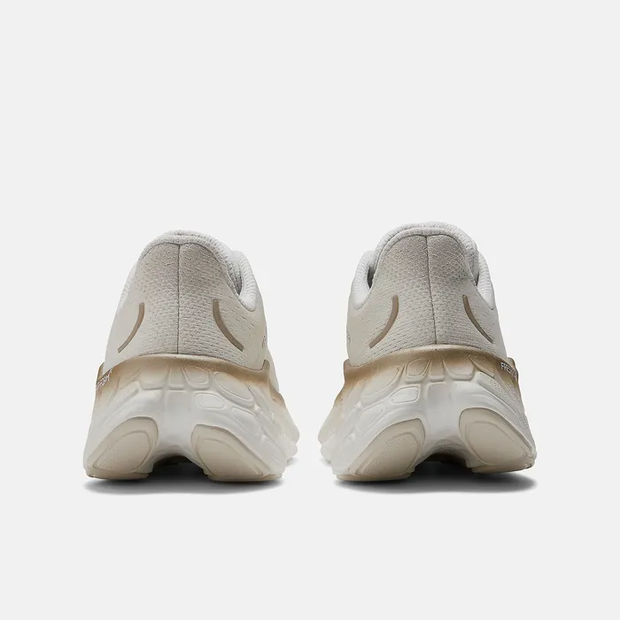 Women Running New Balance Fresh Foam X More v4 White with Gold Metallic and Moonbeam Women Running New Balance Fresh Foam X More v4 White with Gold Metallic and Moonbeam
