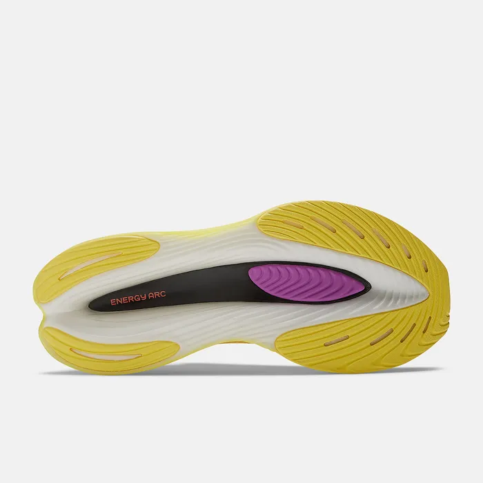 Women Running New Balance FuelCell SuperComp Elite v3 Cosmic Pineapple with White Iridescent and Dark Silver Metallic Women Running New Balance FuelCell SuperComp Elite v3 Cosmic Pineapple with White Iridescent and Dark Silver Metallic