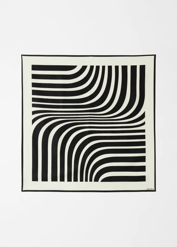 Women Scarves and Other Stories Graphic Motif Scarf Blackandwhite