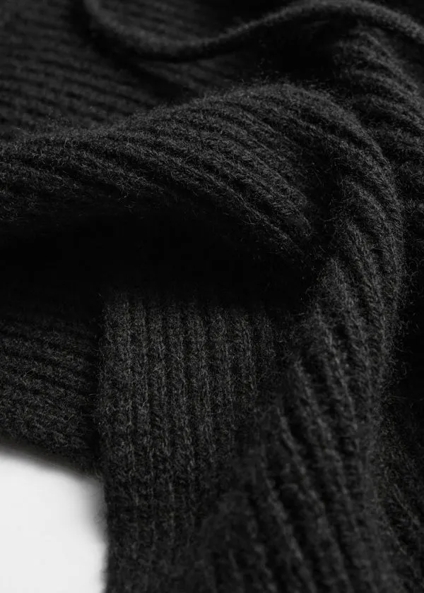 Women Scarves and Other Stories Hooded Wool Collar Black