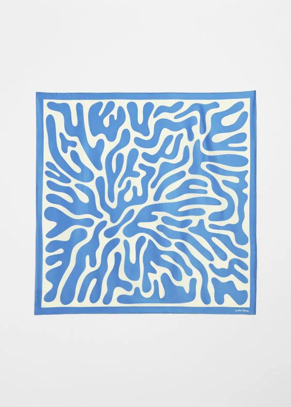 Women Scarves and Other Stories Printed Square Scarf Blue