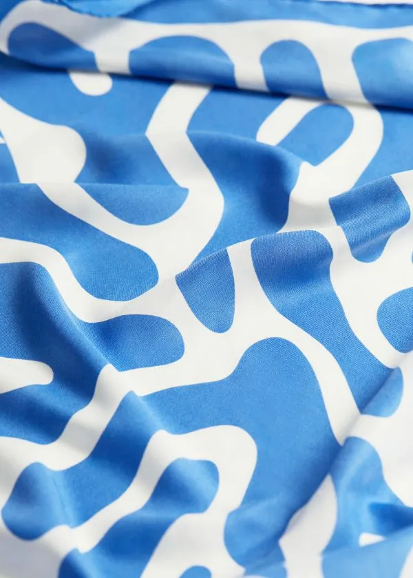 Women Scarves and Other Stories Printed Square Scarf Blue