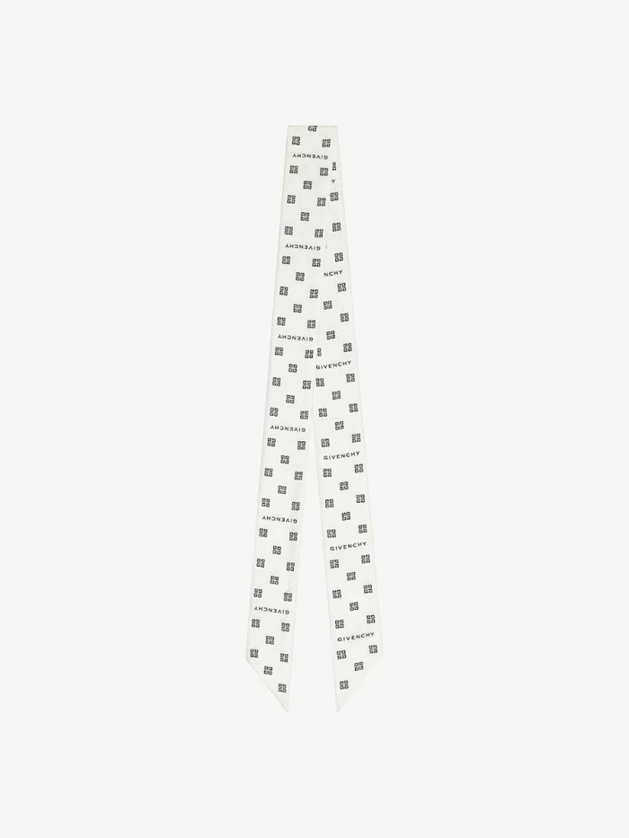 Women Scarves Givenchy Bandeau In 4G Silk Whiteblack