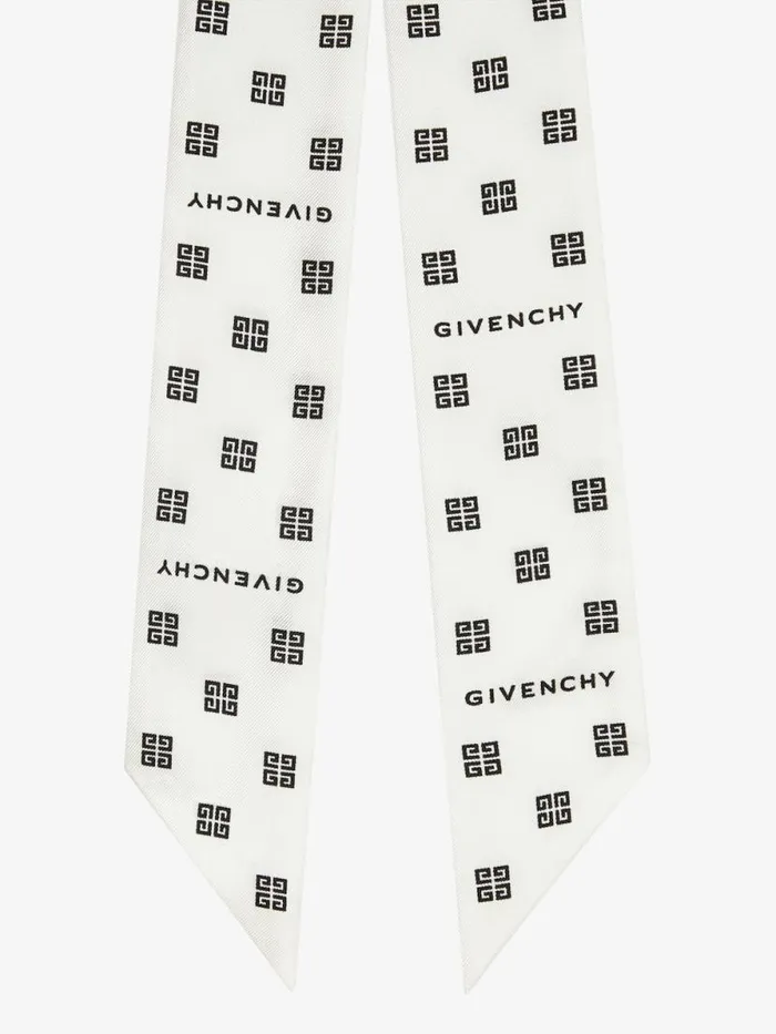 Women Scarves Givenchy Bandeau In 4G Silk Whiteblack Women Scarves Givenchy Bandeau In 4G Silk Whiteblack