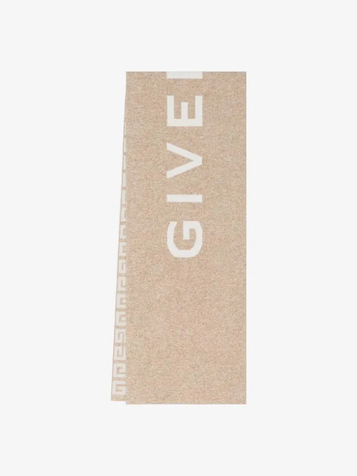 Women Scarves Givenchy GIVENCHY 4G Double Sided Scarf In Wool And Cashmere Sisal Women Scarves Givenchy GIVENCHY 4G Double Sided Scarf In Wool And Cashmere Sisal