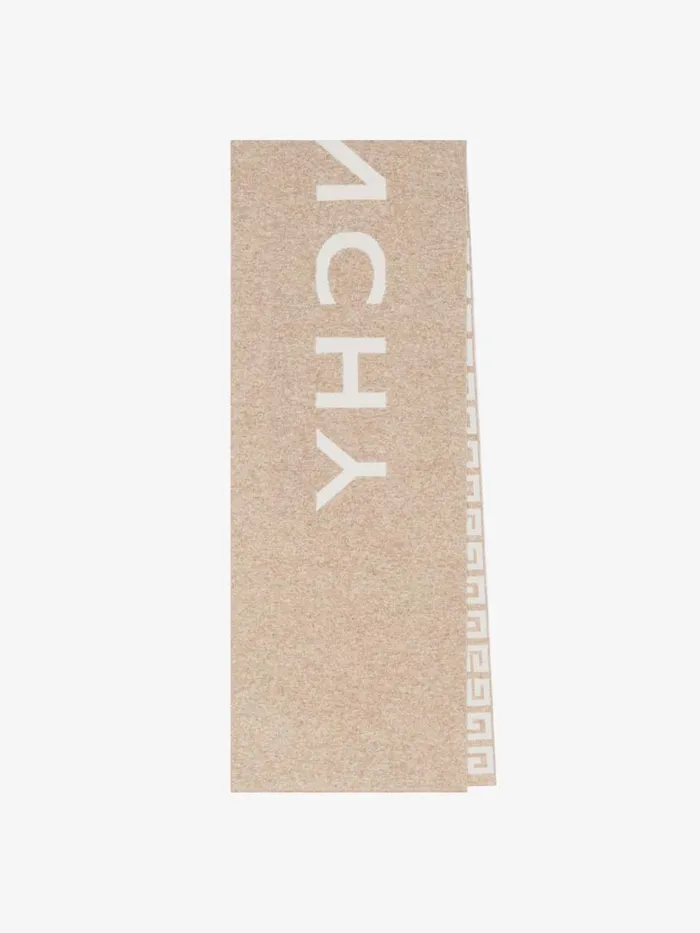Women Scarves Givenchy GIVENCHY 4G Double Sided Scarf In Wool And Cashmere Sisal Women Scarves Givenchy GIVENCHY 4G Double Sided Scarf In Wool And Cashmere Sisal