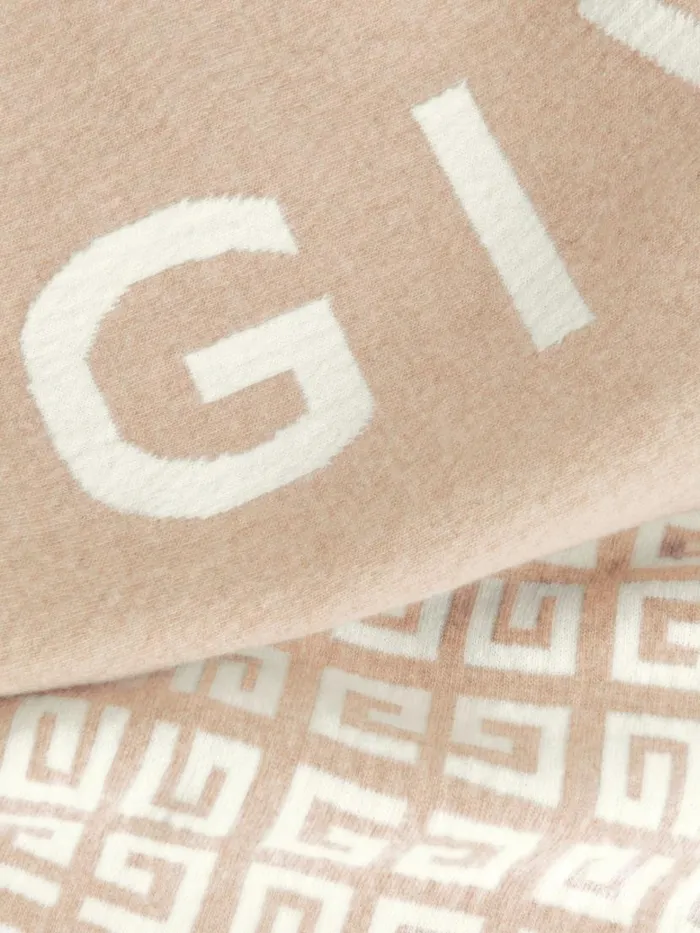 Women Scarves Givenchy GIVENCHY 4G Double Sided Scarf In Wool And Cashmere Sisal Women Scarves Givenchy GIVENCHY 4G Double Sided Scarf In Wool And Cashmere Sisal