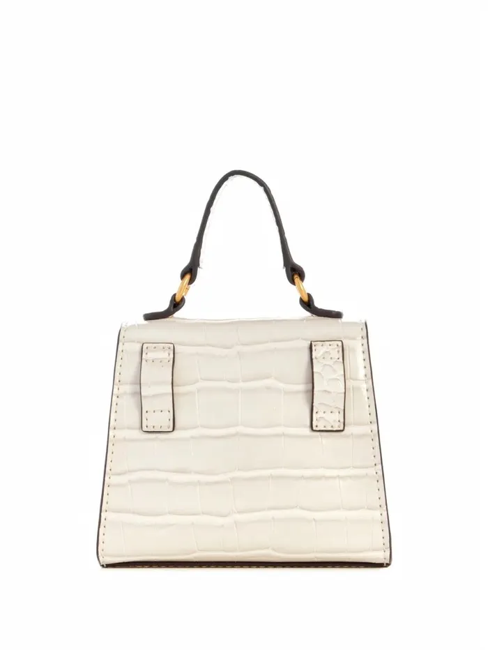 Women Sestri CrocodileEmbossed Mini Crossbody White Handbags GUESS