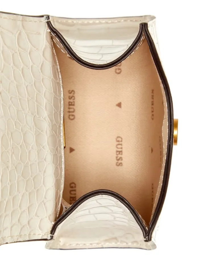 Women Sestri CrocodileEmbossed Mini Crossbody White Handbags GUESS