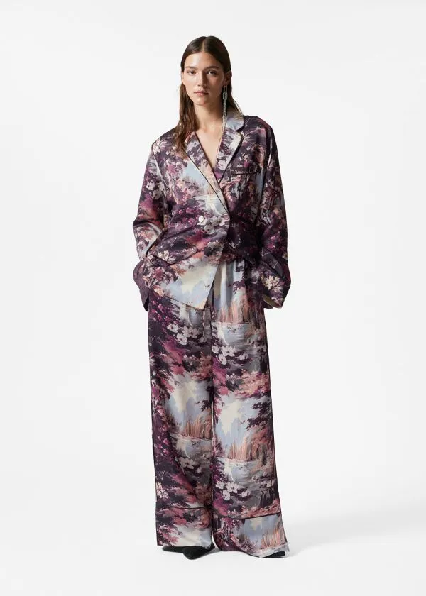 Women Sets and Suits and Other Stories Drawstring PyjamaStyle Trousers Purple Floral Women Sets and Suits and Other Stories Drawstring PyjamaStyle Trousers Purple Floral