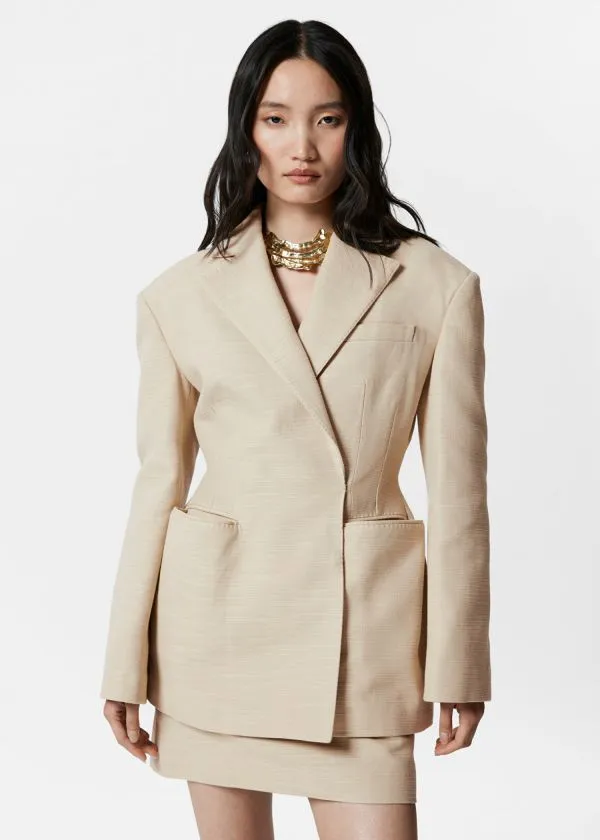 Women Sets and Suits and Other Stories PeplumWaist Blazer Beige