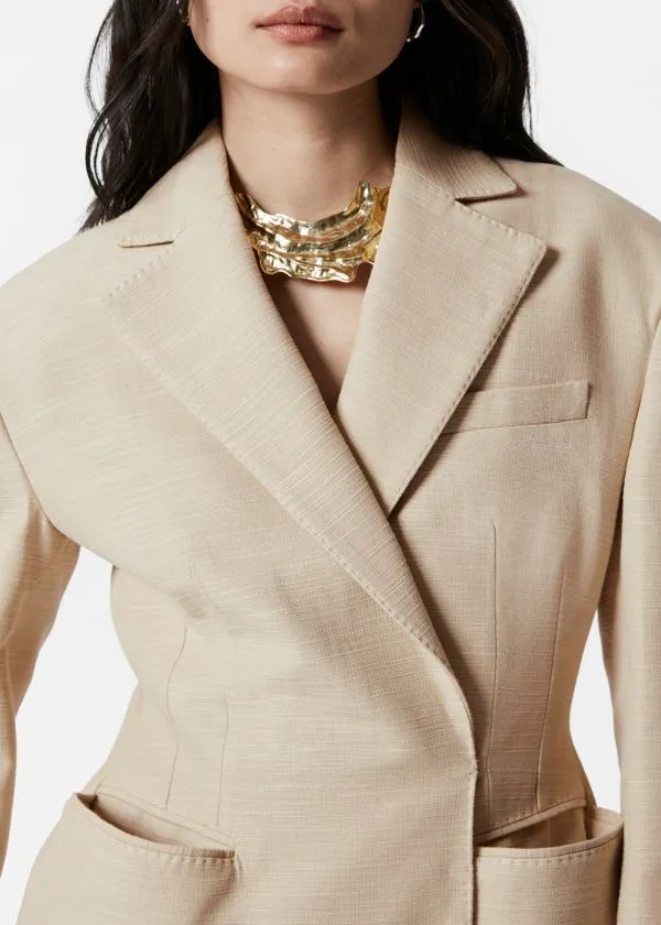 Women Sets and Suits and Other Stories PeplumWaist Blazer Beige