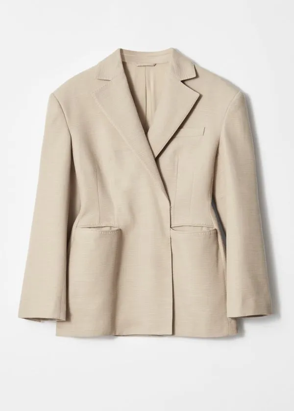 Women Sets and Suits and Other Stories PeplumWaist Blazer Beige