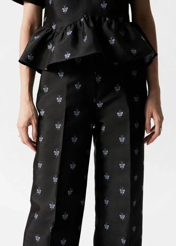 Women Sets and Suits and Other Stories Wide MetallicJacquard Trousers Black