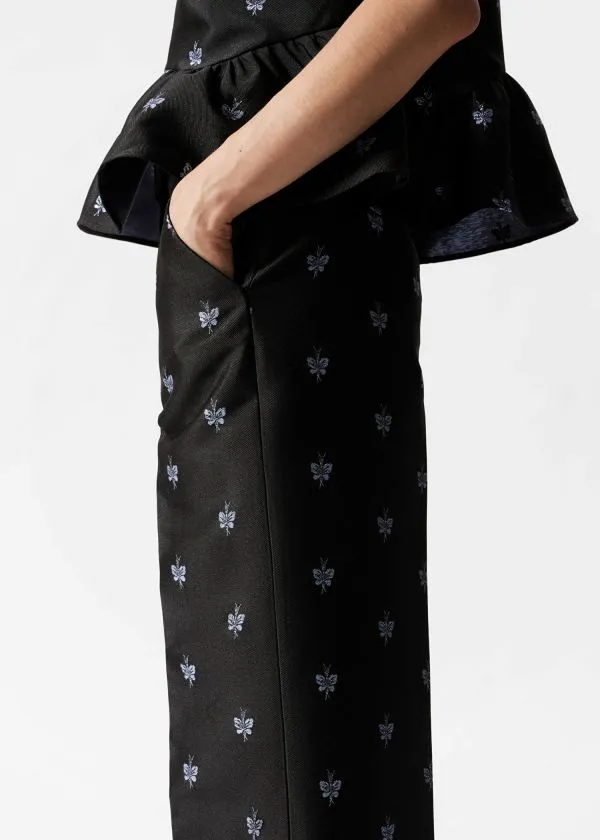 Women Sets and Suits and Other Stories Wide MetallicJacquard Trousers Black