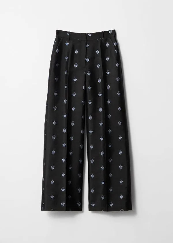 Women Sets and Suits and Other Stories Wide MetallicJacquard Trousers Black