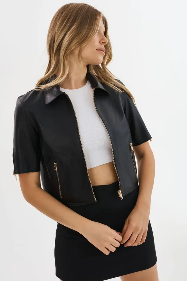 Women SEVANA Reversible Leather Jacket Blackgold LAMARQUE Leather Jackets Women SEVANA Reversible Leather Jacket Blackgold LAMARQUE Leather Jackets