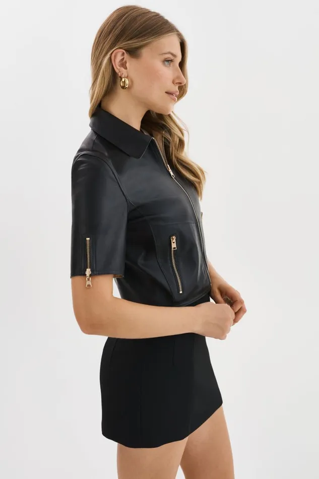Women SEVANA Reversible Leather Jacket Blackgold LAMARQUE Leather Jackets Women SEVANA Reversible Leather Jacket Blackgold LAMARQUE Leather Jackets