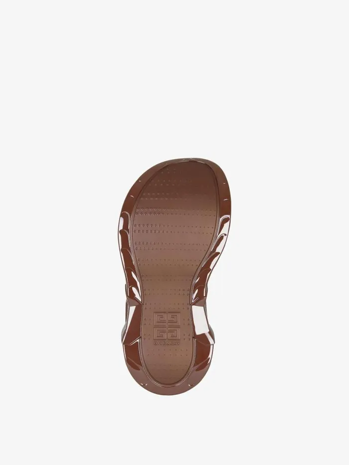 Women Shark Lock Givenchy Marshmallow Wedge Sandals In Rubber Chocolate Women Shark Lock Givenchy Marshmallow Wedge Sandals In Rubber Chocolate