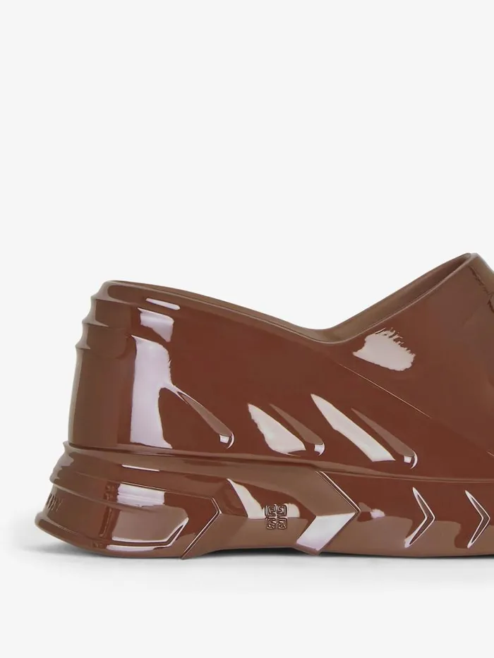 Women Shark Lock Givenchy Marshmallow Wedge Sandals In Rubber Chocolate Women Shark Lock Givenchy Marshmallow Wedge Sandals In Rubber Chocolate