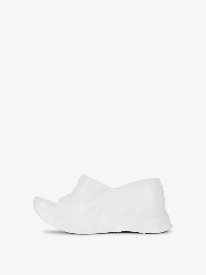 Women Shark Lock Givenchy Marshmallow Wedge Sandals In Rubber White Women Shark Lock Givenchy Marshmallow Wedge Sandals In Rubber White