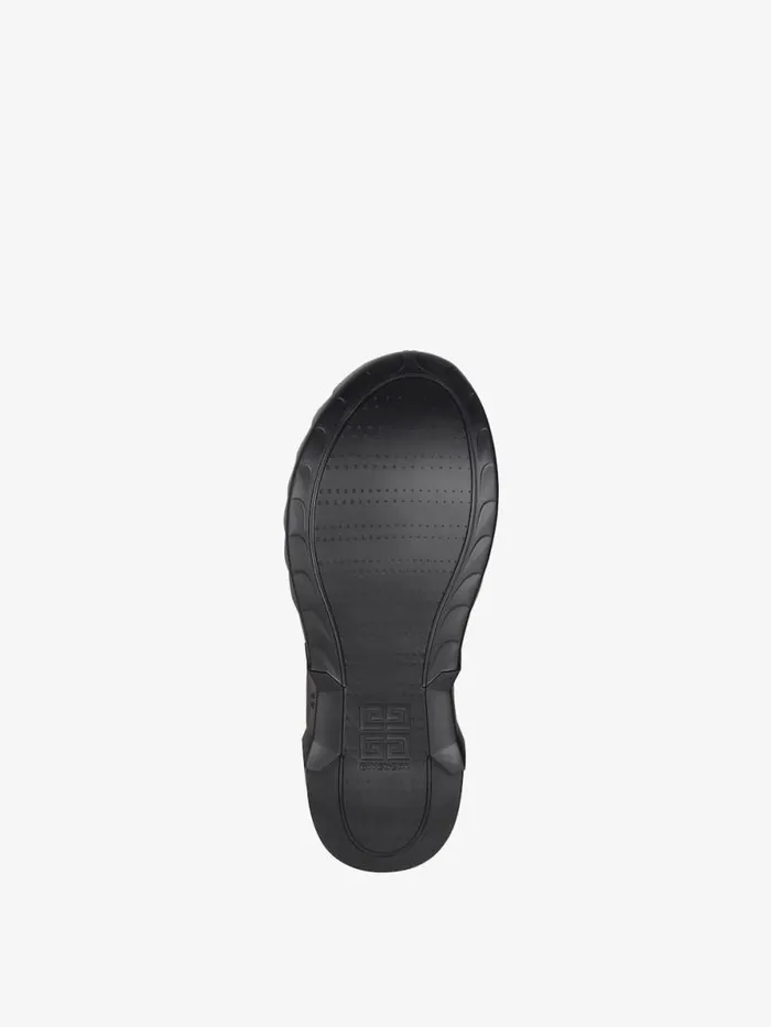 Women Shark Lock Givenchy Marshmallow Wedge Sneakers In Rubber And Knit Black